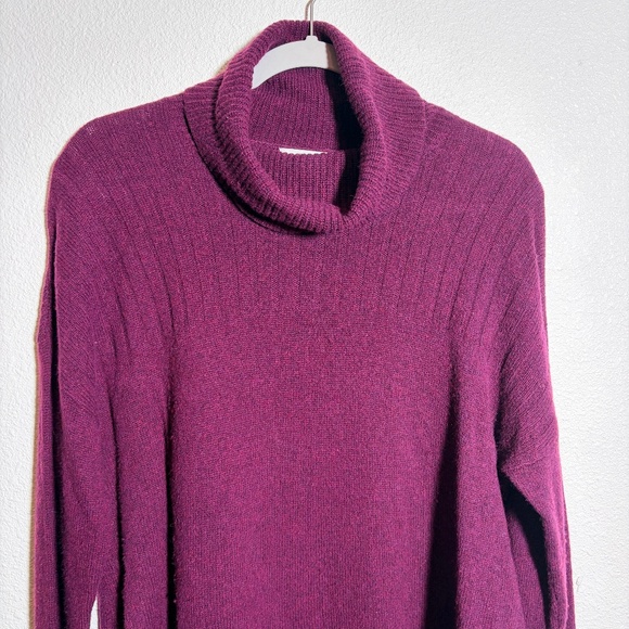 Madewell Purple Turtleneck Wool Blended Classic Pullover Sweater SIZE S - Picture 4 of 12